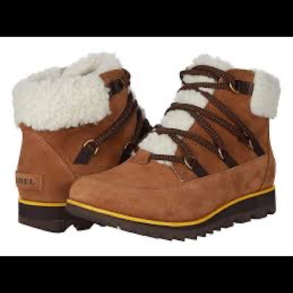 Sorel Harlow lace cozy boot velvet tan NEW